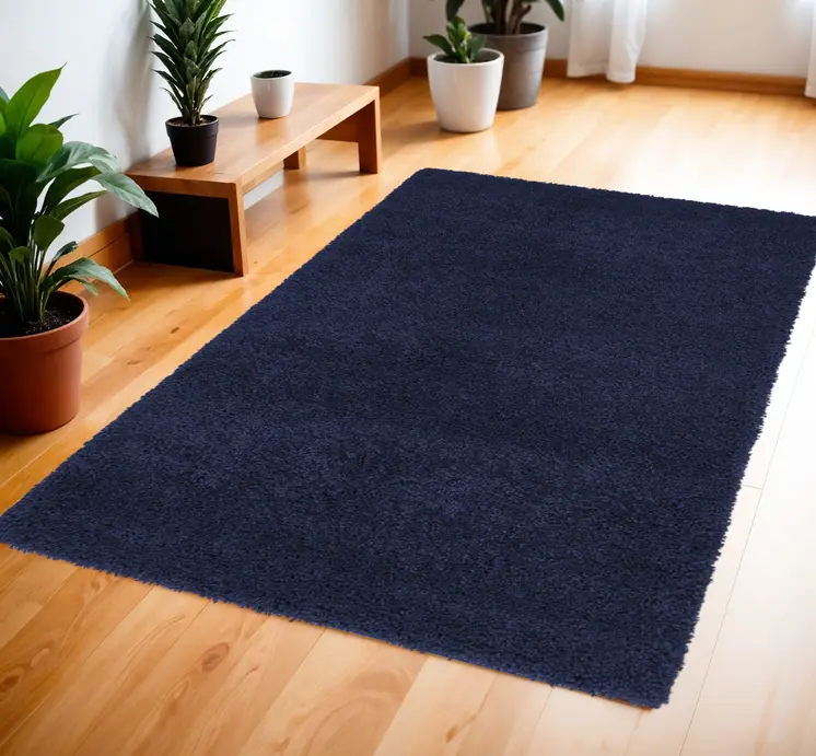 4' X 6' Blue Shag Area Rug