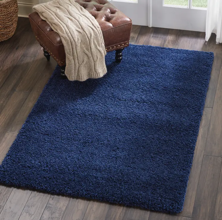 4' X 6' Blue Shag Area Rug