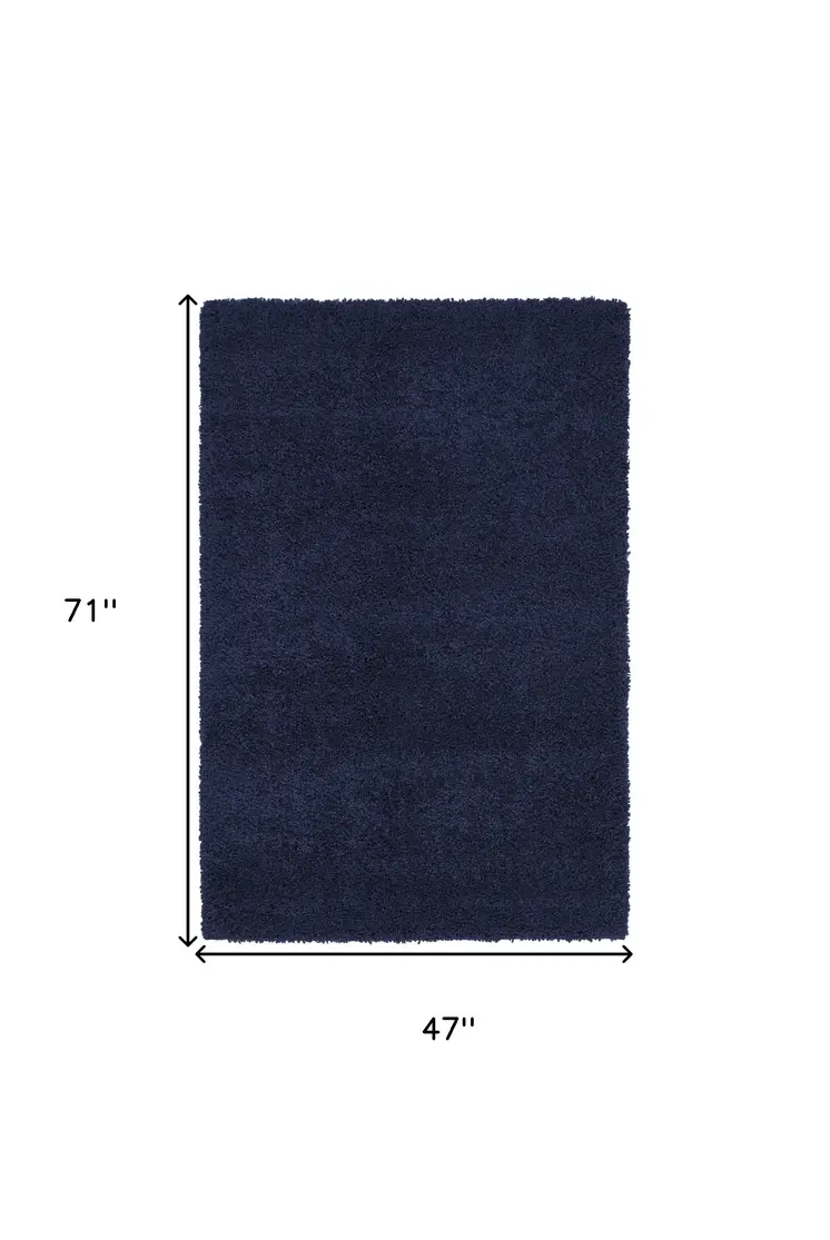 4' X 6' Blue Shag Area Rug