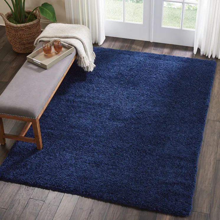 5' X 7' Blue Shag Area Rug
