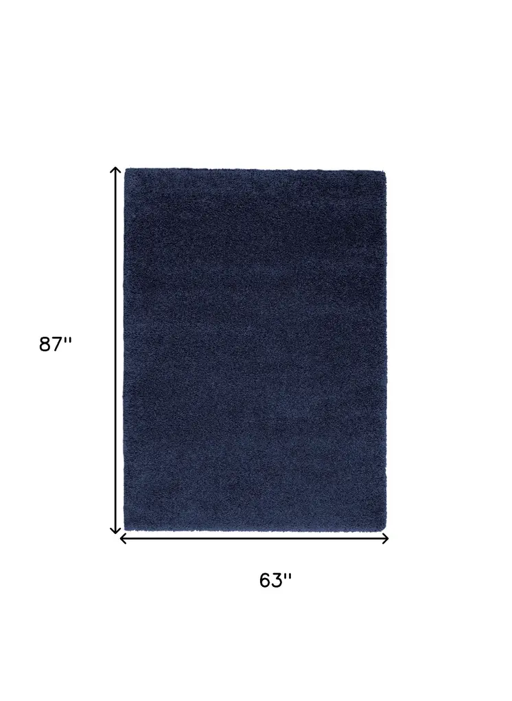 5' X 7' Blue Shag Area Rug