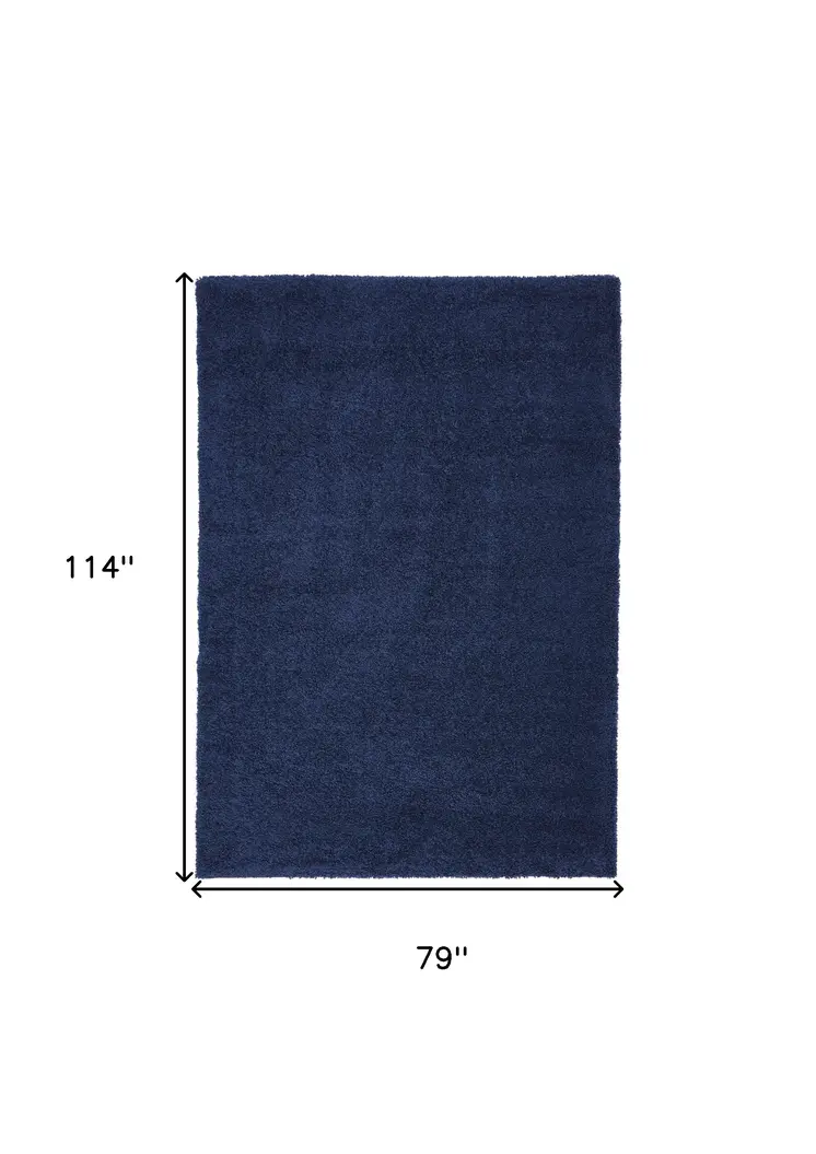 7' X 10' Blue Shag Area Rug