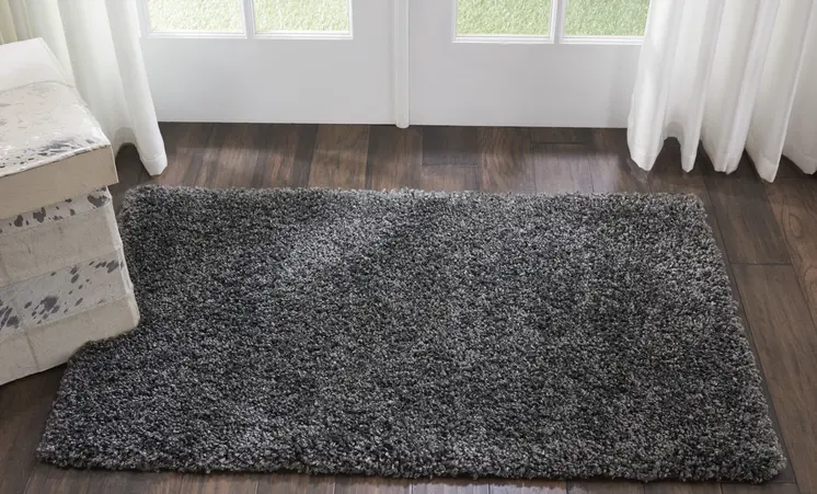 3' X 5' Gray Shag Area Rug