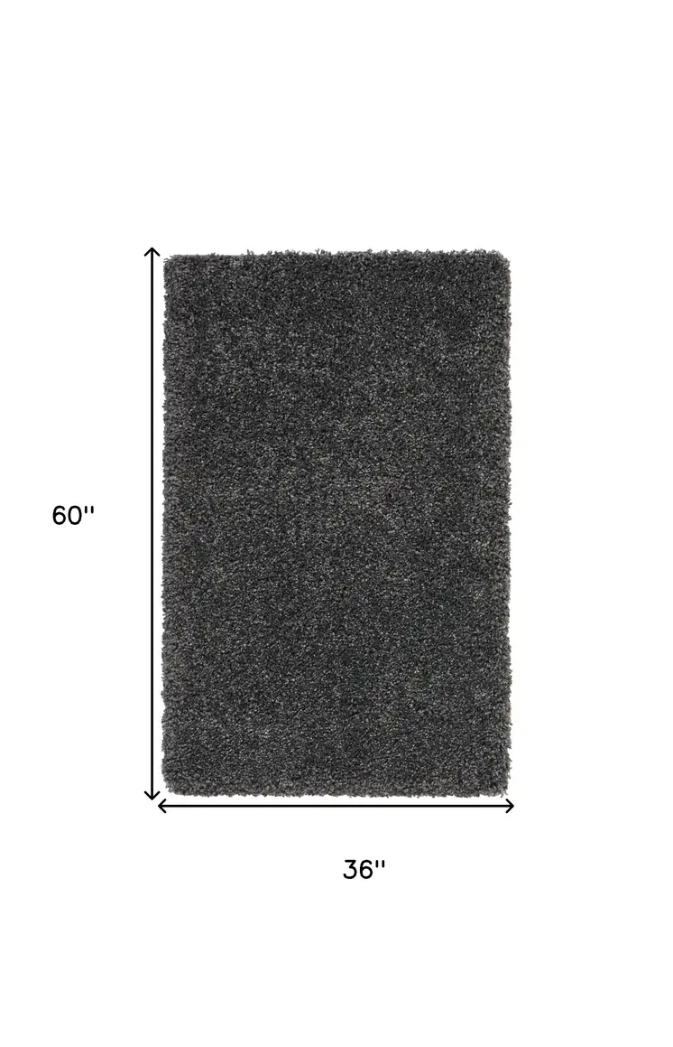 3' X 5' Gray Shag Area Rug