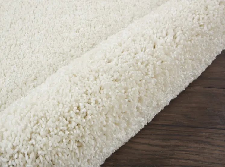 3' X 5' Ivory Shag Distressed Area Rug