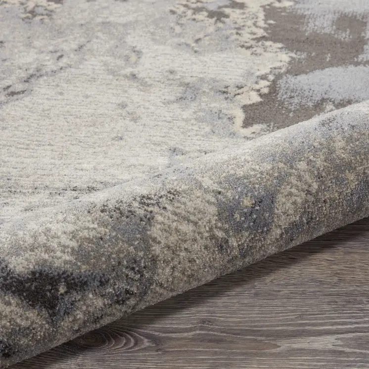 3' X 5' Gray Beige and Ivory Abstract Area Rug