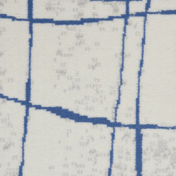2' X 3' Gray and Blue Floral Area Rug