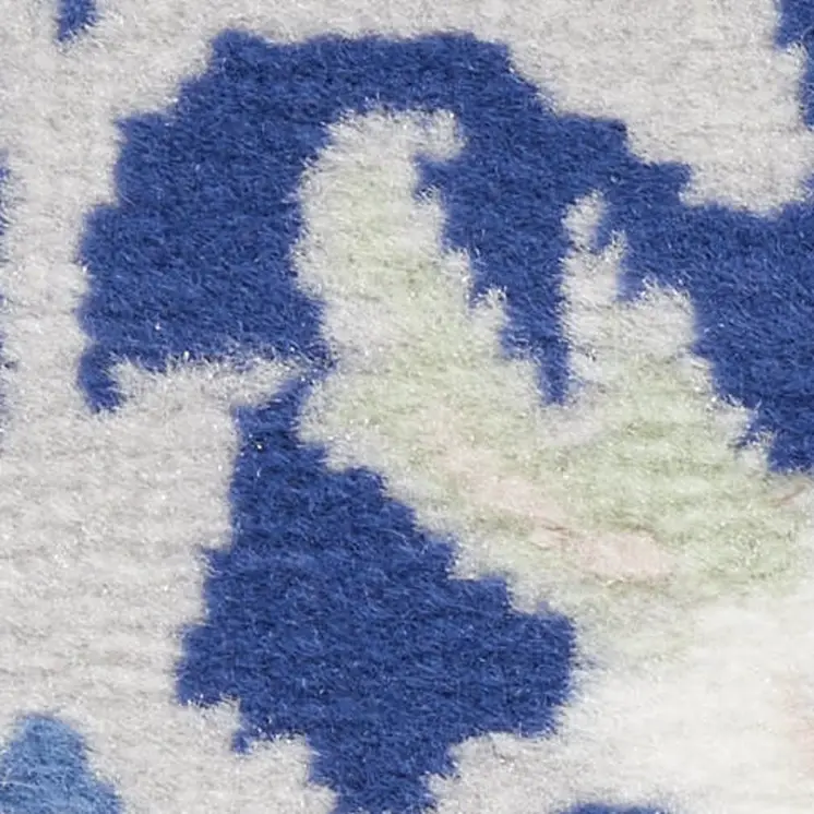 2' X 3' Ivory and Blue Geometric Area Rug