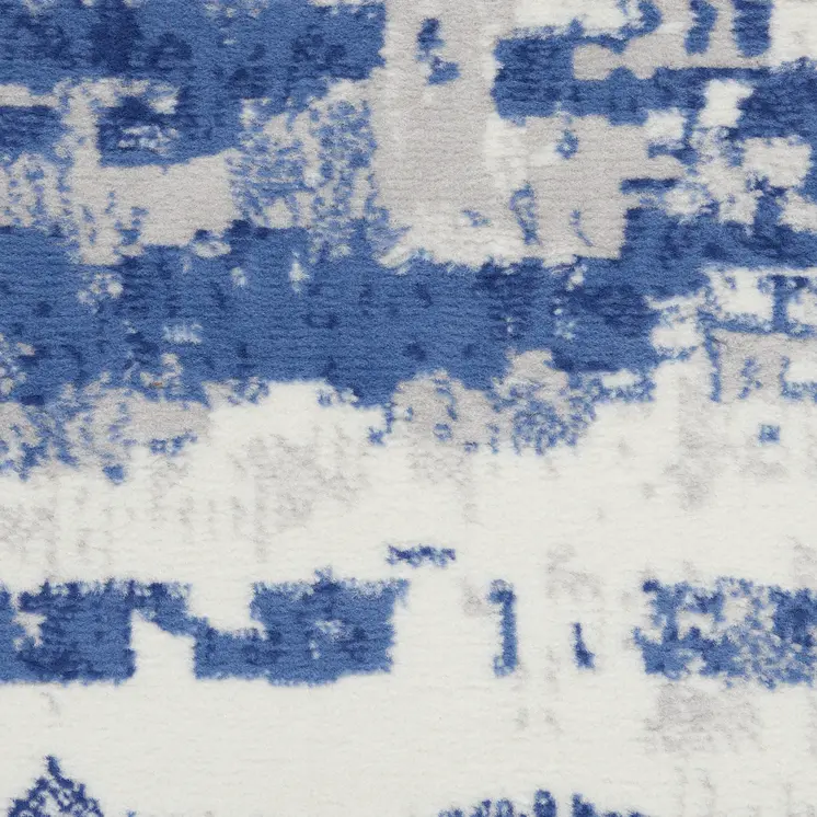 2' X 3' Ivory And Navy Blue Abstract Area Rug