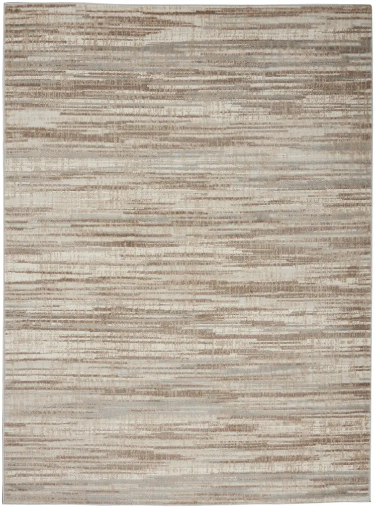 4' X 6' Ivory and Gray Abstract Non Skid Area Rug