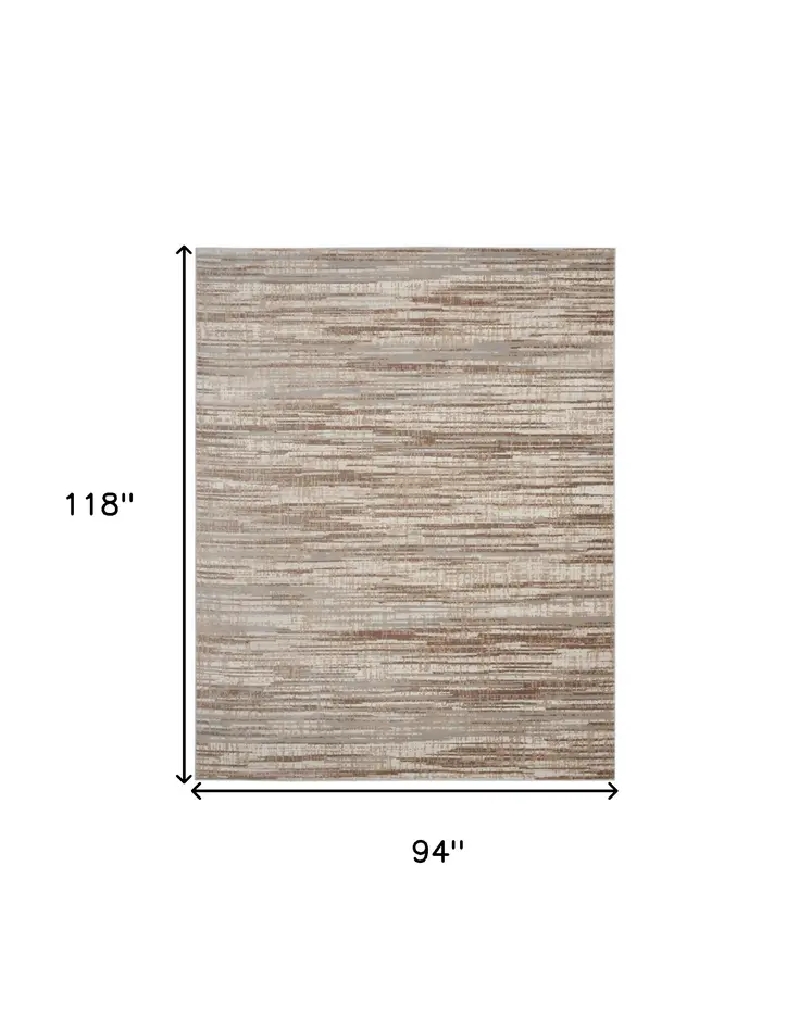 8' X 10' Ivory and Gray Abstract Non Skid Area Rug