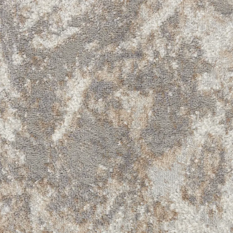 2' X 3' Ivory and Gray Abstract Non Skid Area Rug