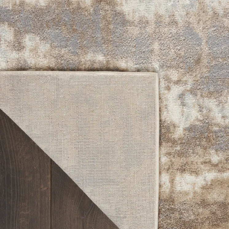 2' X 3' Gray and Ivory Abstract Non Skid Area Rug