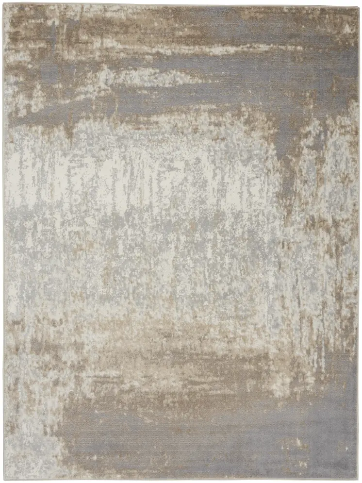 4' X 6' Gray and Ivory Abstract Non Skid Area Rug