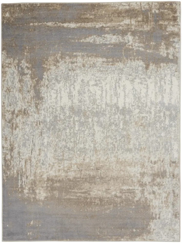 5' X 7' Gray and Ivory Abstract Non Skid Area Rug