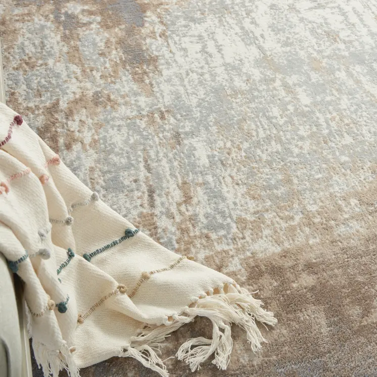 5' X 7' Gray and Ivory Abstract Non Skid Area Rug