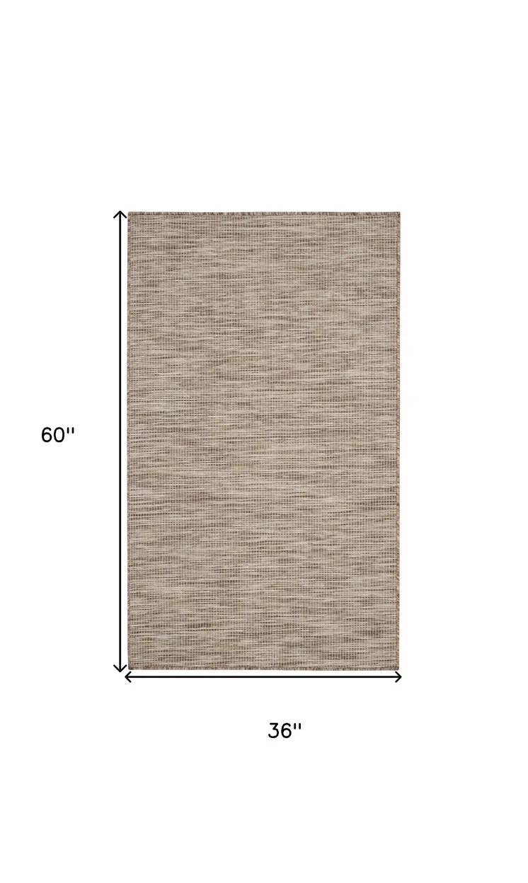 3' X 5' Beige And Ivory Indoor Outdoor Area Rug
