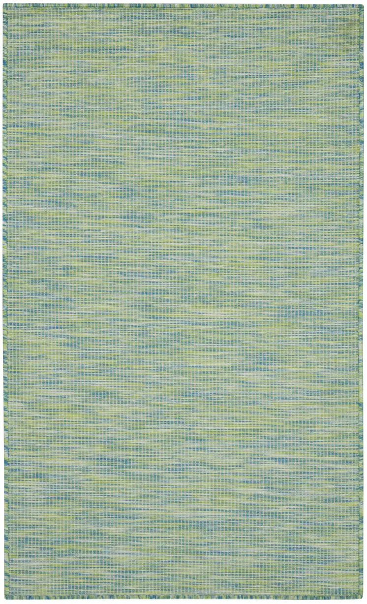 3' X 5' Blue And Green Indoor Outdoor Area Rug