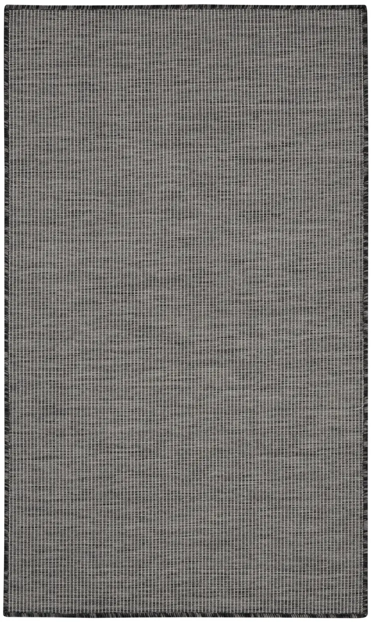 3' X 5' Charcoal And Ivory Indoor Outdoor Area Rug