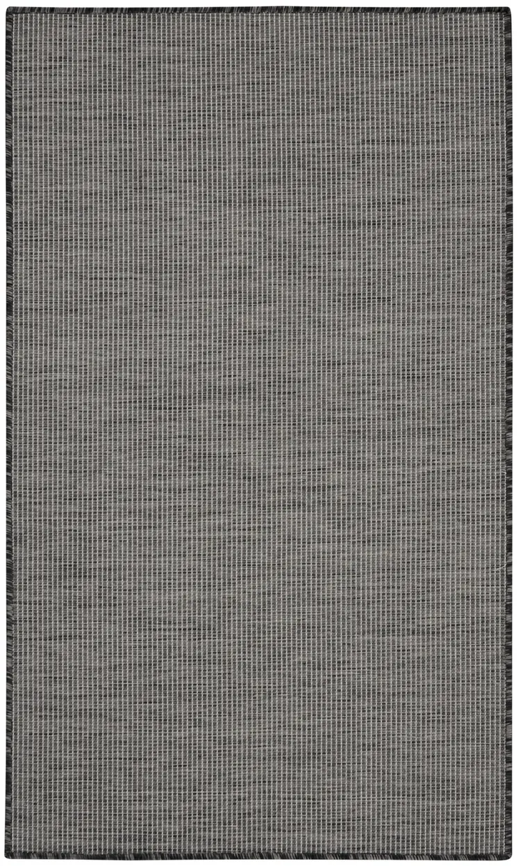 3' X 5' Charcoal And Ivory Indoor Outdoor Area Rug