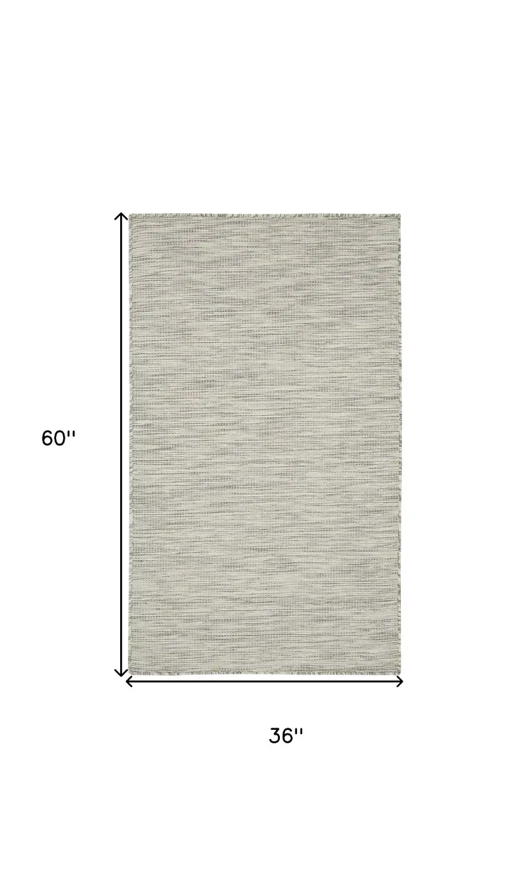 3' X 5' Light Gray And Ivory Indoor Outdoor Area Rug