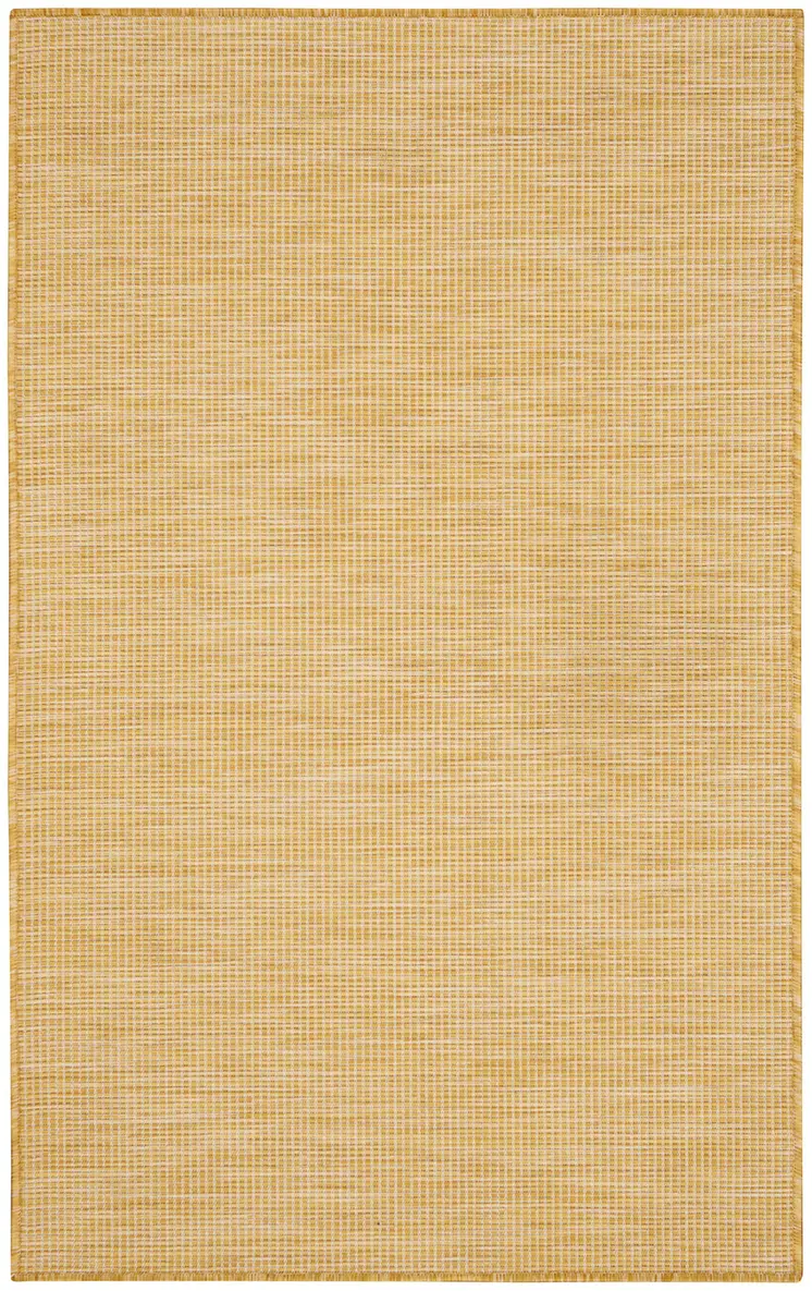 3' X 5' Yellow And Ivory Indoor Outdoor Area Rug