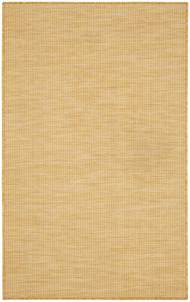 3' X 5' Yellow And Ivory Indoor Outdoor Area Rug