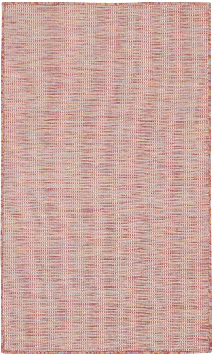 3' X 5' Rainbow Red And Ivory Indoor Outdoor Area Rug