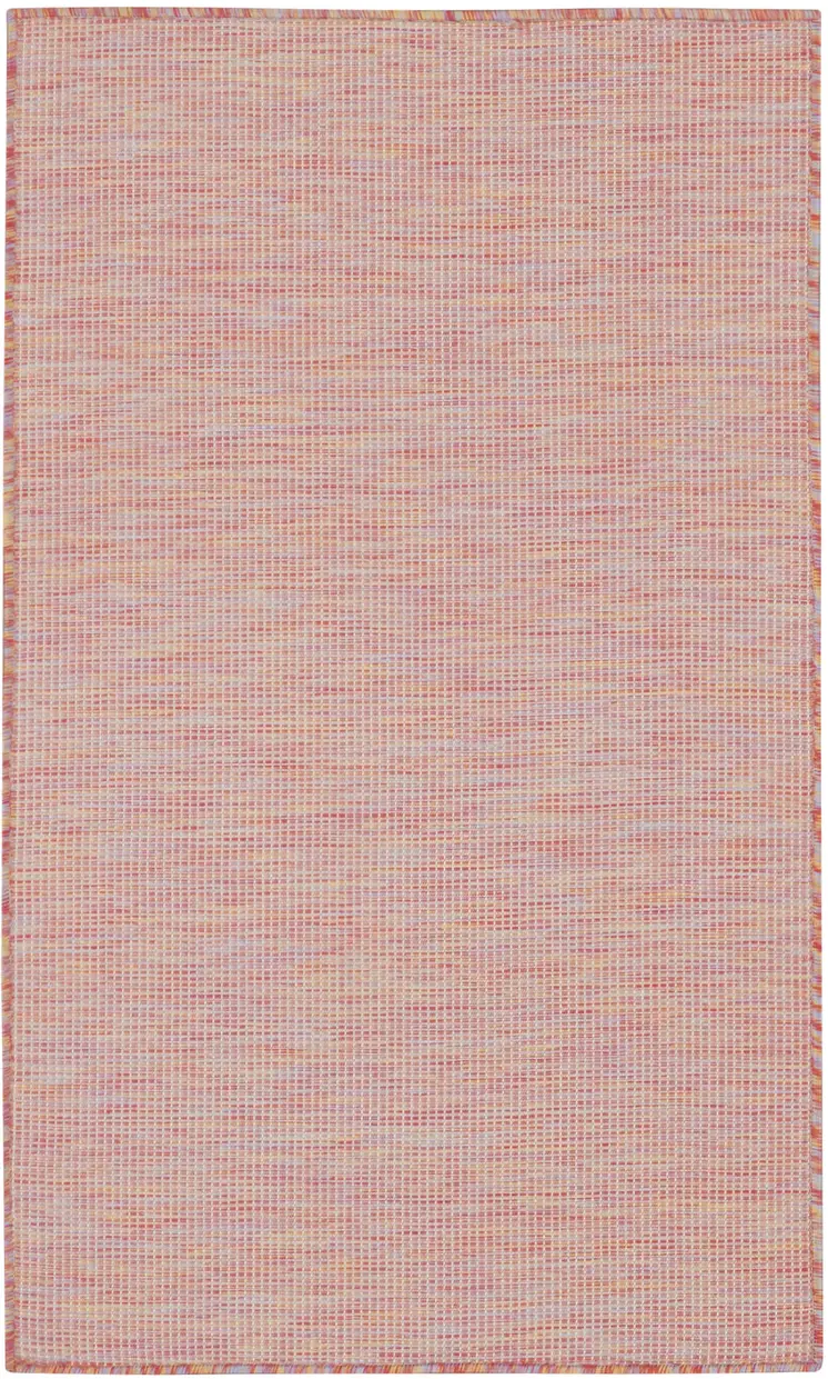 3' X 5' Rainbow Red And Ivory Indoor Outdoor Area Rug