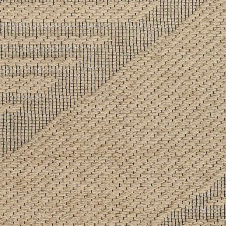 5' X 7' Natural And Beige Geometric Flatweave Non Skid Area Rug With Fringe
