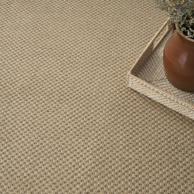 5' X 7' Natural Flatweave Non Skid Area Rug With Fringe