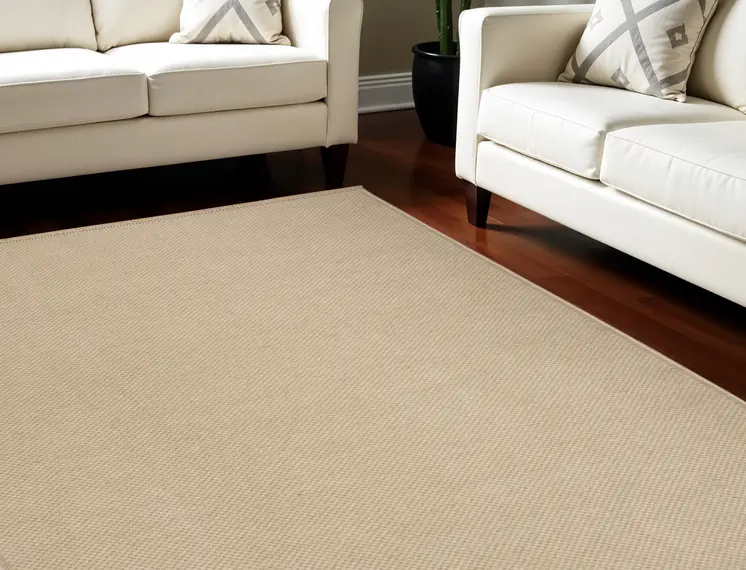8' X 10' Natural Flatweave Non Skid Area Rug With Fringe