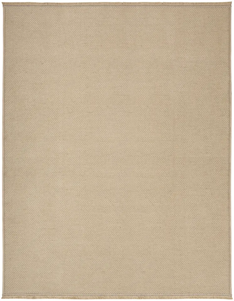 8' X 10' Natural Flatweave Non Skid Area Rug With Fringe