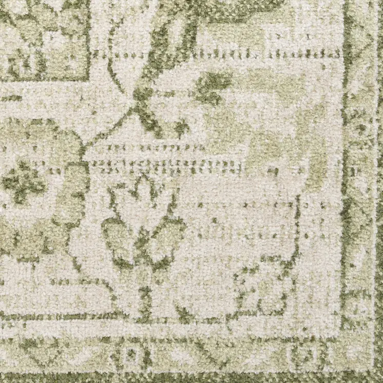 6' Ivory Floral Runner Rug