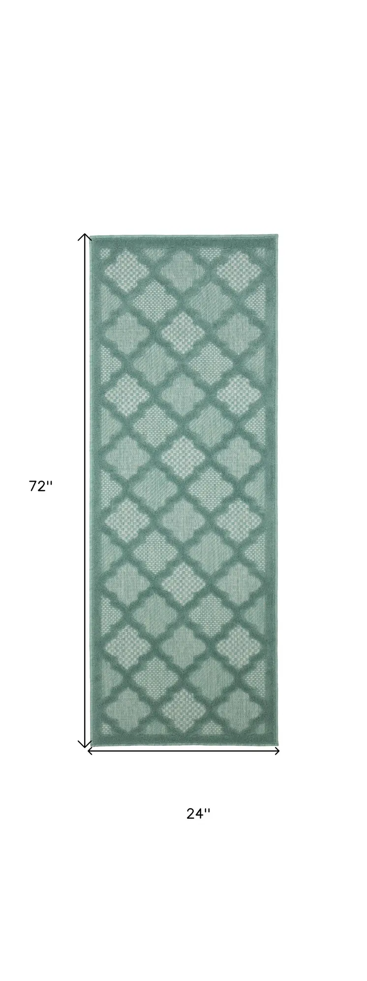 6' Aqua And Teal Blue Geometric Indoor Outdoor Area Rug