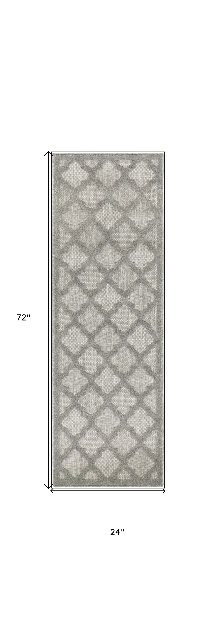 6' Silver And Gray Geometric Indoor Outdoor Area Rug