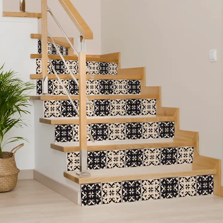 12" X 12" Brown and Black The Sheep Peel and Stick Removable Tiles
