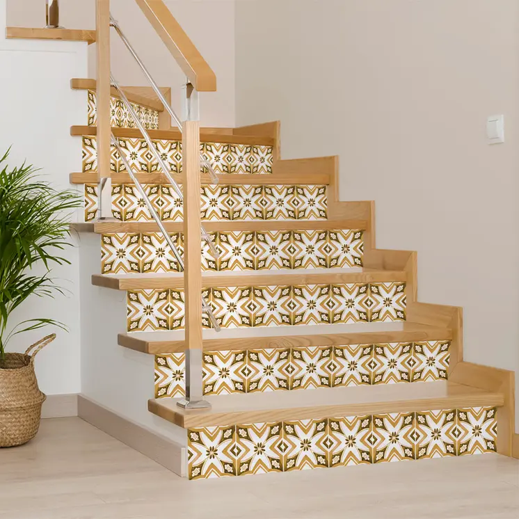 12" X 12" Brown and White Papaya Peel And Stick Removable Tiles