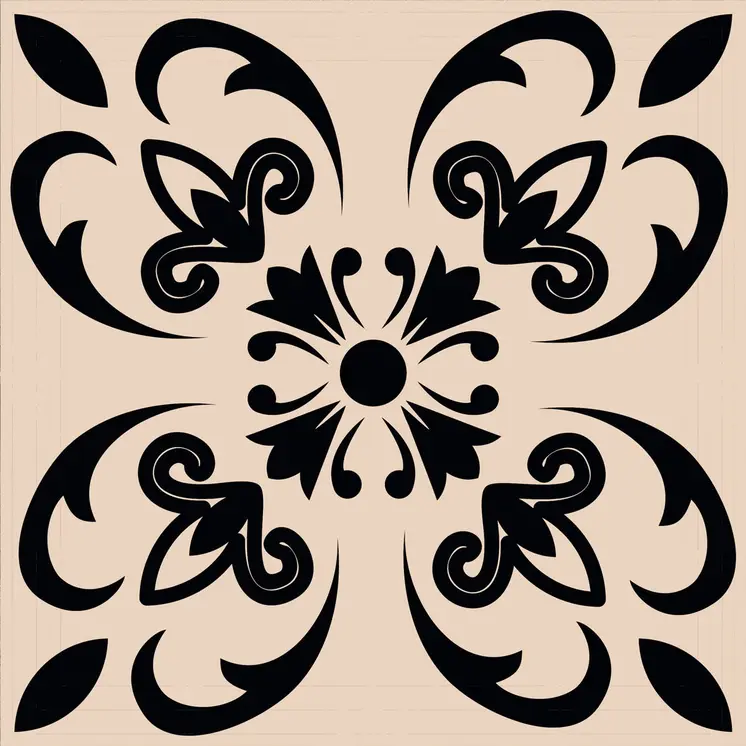 12" X 12" Black and Brown Mini Orchid Peel and Stick Removable Tiles