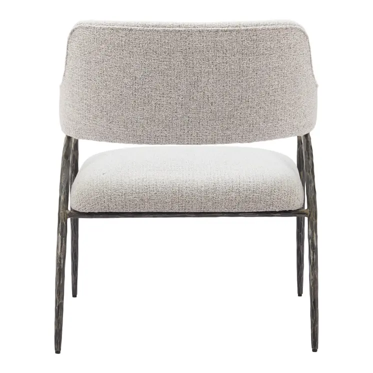 28" Gray And Black Upholstered Arm Chair