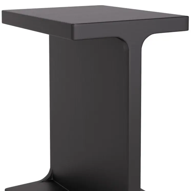 20" Black Solid Wood Pedestal End Table