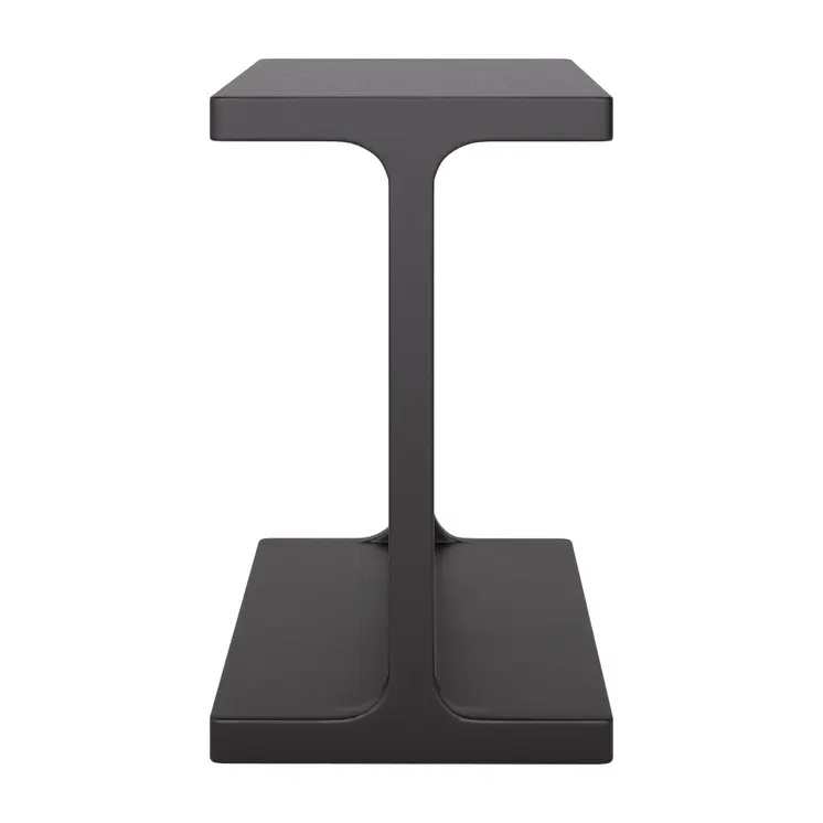 20" Black Solid Wood Pedestal End Table