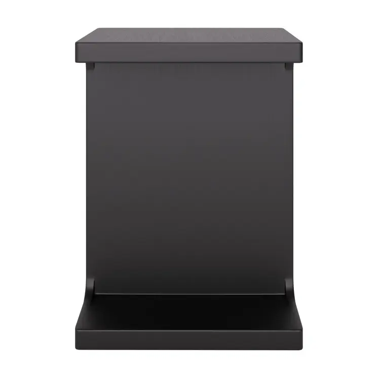 20" Black Solid Wood Pedestal End Table