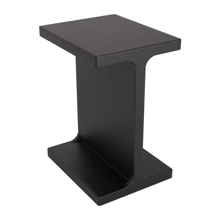 20" Black Solid Wood Pedestal End Table