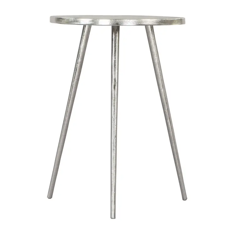 22" Silver Aluminum Round End Table