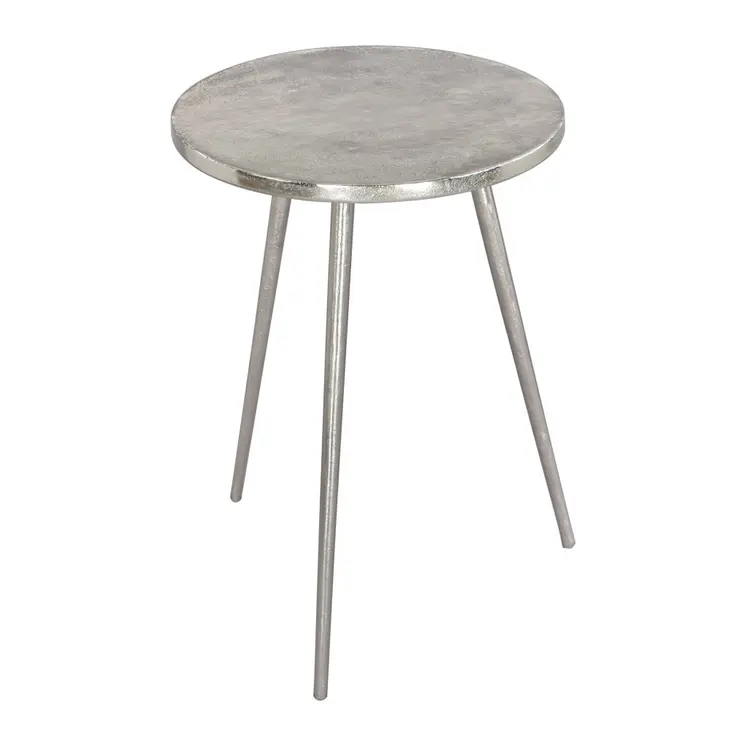 22" Silver Aluminum Round End Table