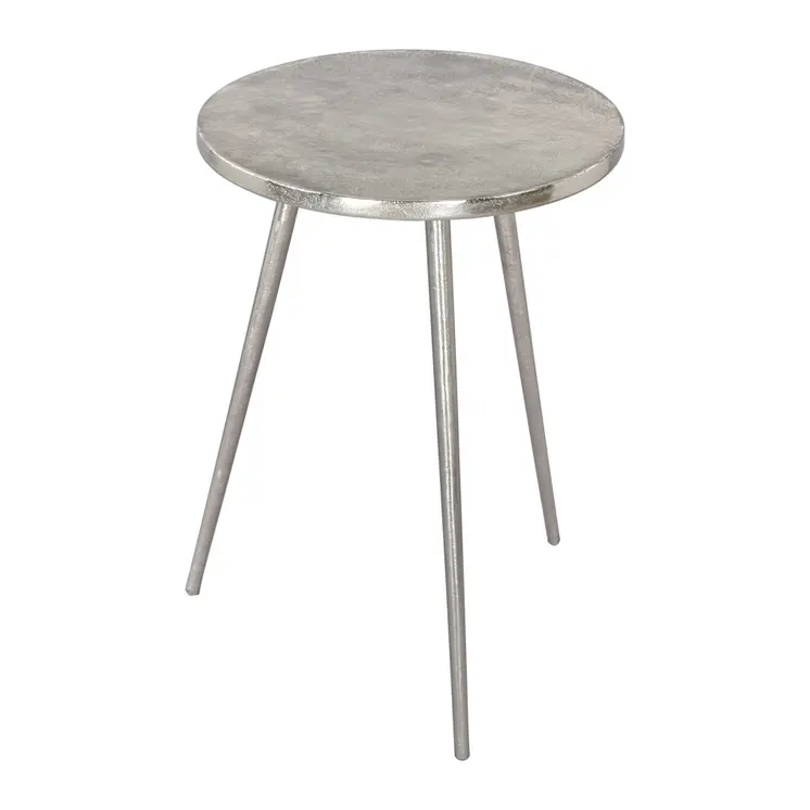 22" Silver Aluminum Round End Table