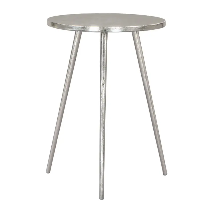 22" Silver Aluminum Round End Table