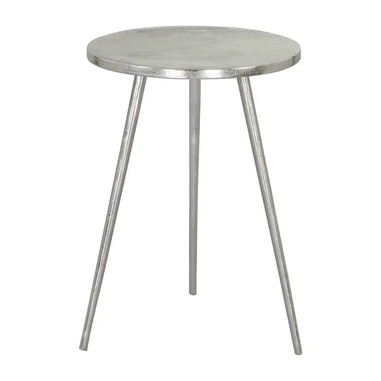 22" Silver Aluminum Round End Table