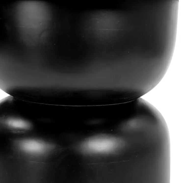 20" Black Solid Wood Round Pedestal End Table
